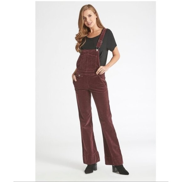Anthropologie Dear John Corduroy Overalls Size 31/12 Sophie Flare Leg Women's - Picture 1 of 7